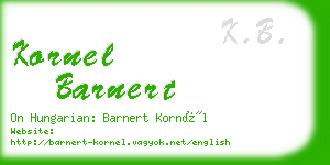 kornel barnert business card